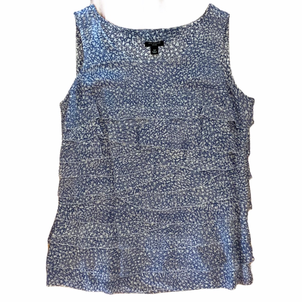 Ann Taylor Sheer Silk Tiered Ruffle Top